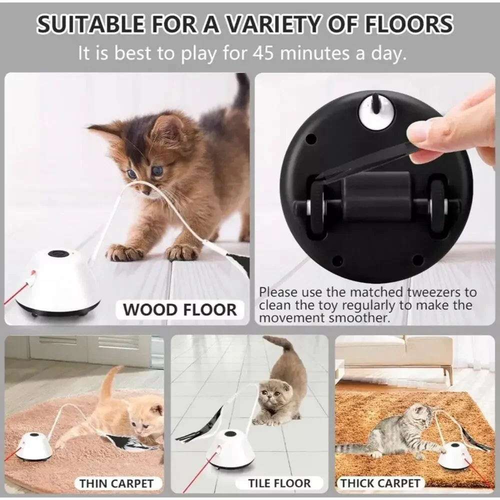 Magic Tail Cat Toy Catch Me If You Can LED Light New Kitty Interactive - Picture 8 of 8